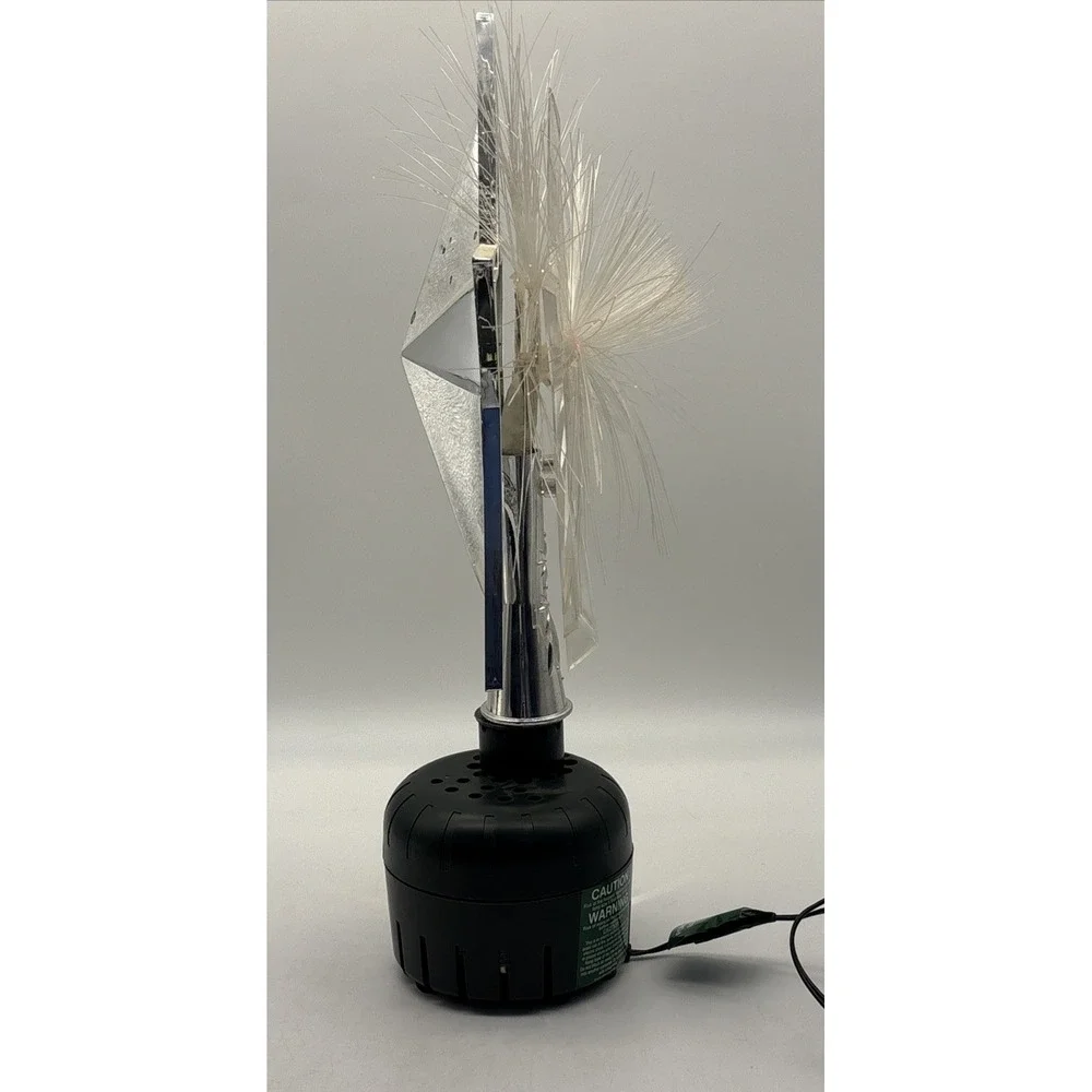 Vintage Fiber Optic Color Changing Christmas Tree Star Topper Desk Sit Plug In